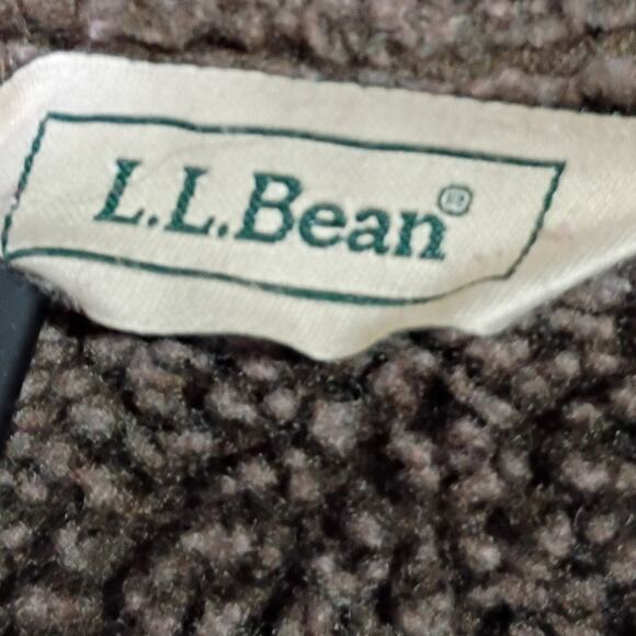 L.L.Bean Women's Med Brown Faux Suede Sherpa Lined Embellished Jacket Easy Care - Picture 3 of 16